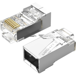 Коннектор Vention RJ45 8p8c , FTP cat. 5e, под витую пару, экранированный 10шт. (IDAR0-10)