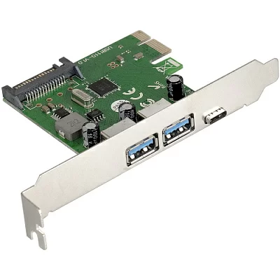 Контроллер ExeGate EXE-321 (PCI-E x4 v3.0, 20Gbps (USB3.2 GEN2x2) Type-C ext., ASMedia Chipset ASM3242) EX293839RUS