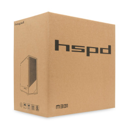 Корпус без блока питания Case HSPD M331, Mesh Mini-tower, Black, TG, 0.4 SPCC, no fans mATX, mITX 175/329/170mm 1x2.5", 2x3.5", 4xPCI 1xUSB-A 3.0, 1xUSB-A 1.0 370x220x408mm (M331-TGBK)
