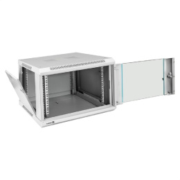 Exegate EX298599RUS Шкаф телекоммуникационный 19" настенный 6U ExeGate EC-WM-6U.450.G.GREY 19”, 6U, 600x450x370mm ШхГхВ , передняя дверь закаленное стекло, съемные боковые панели, пыле- и влагозащит