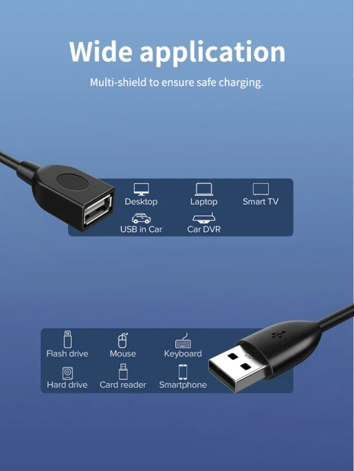 Удлинительный кабель CABLETIME CA14E (CT-AMAF2.0-PB0.5) 0.5 м, черный, ПВХ USB2.0 AM-AF