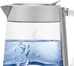 Чайник электрический Polaris PWK 1715 CGL 1.7л. 2200Вт белый корпус: стекло/металл