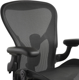 Кресло HERMAN MILLER Aeron C Large, на колесиках, сетка, черный [aeron c large black]