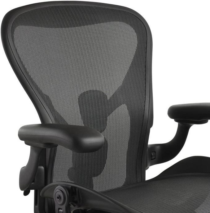 Кресло HERMAN MILLER Aeron C Large, на колесиках, сетка, черный [aeron c large black]