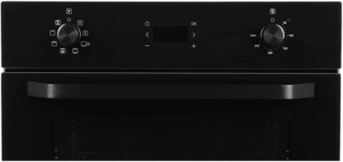 Духовой шкаф электрический DOMFY DM6642EO BG,  68л,  стекло черное