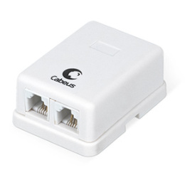 Розетка телефонная RJ-12 Cabeus WS-6P4C-TEL-2 двойная