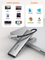 USB концентратор CABLETIME HB02G (CT-HBP2-AG7) ECO 7-в-1, 4K@30Hz, 5Gbps, USB-C HUB - Gray