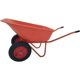 Тачка строительная усиленная 2-х колесная LWI 150 л, 280 кг, сверхпрочное полимерное корыто LWI150х2PROFI