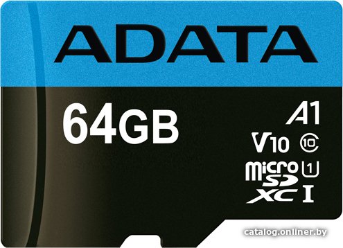 Флеш карта microSDXC 64GB A-Data AUSDX64GUICL10A1-RA1 Premier + adapter