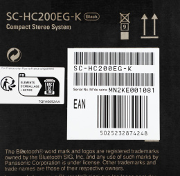 Микросистема Panasonic SC-HC200EG-K черный 20Вт CD CDRW FM USB BT