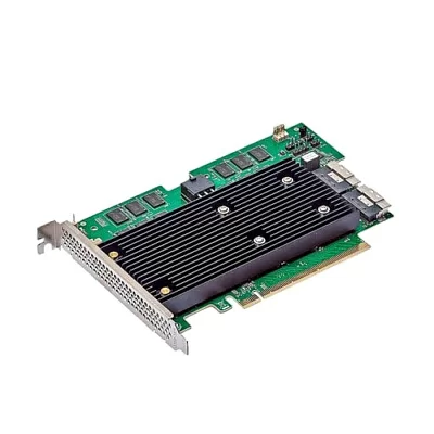 RAID-контроллер Broadcom MegaRAID 9670W-16i SGL (05-50113-00) , PCIe 4.0 x16, LP, 24G SAS/SATA/NVMe, RAID 0,1,5,6,10,50,60, 16port(2x8 SFF-8654), 8GB Cache, SAS4116W ROC, RTL