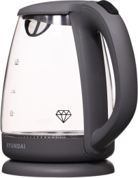 Чайник электрический Hyundai HYK-G1003 1.7л. 2200Вт серый корпус: стекло/пластик
