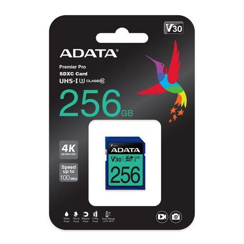ADATA SDXC 256 Gb ADATA Premier Pro ASDX256GUI3V30S-R 256 ГБ, класс 10, UHS-I класс U3 , V30 RETAIL