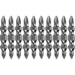 Набор бит двухсторонних PH2-PH1, 45 мм, сталь S2, 10 шт Denzel 11674