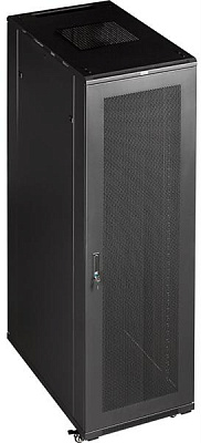 Шкаф 19" Business, 42U 600x800, черный, передняя дв. перфорир., задняя дв. распашная перфорир.