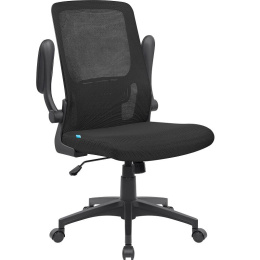 Кресло Defender Dallas, сетка/ткань, до 120кг, топ-ган, откидные подлокотники,  черный