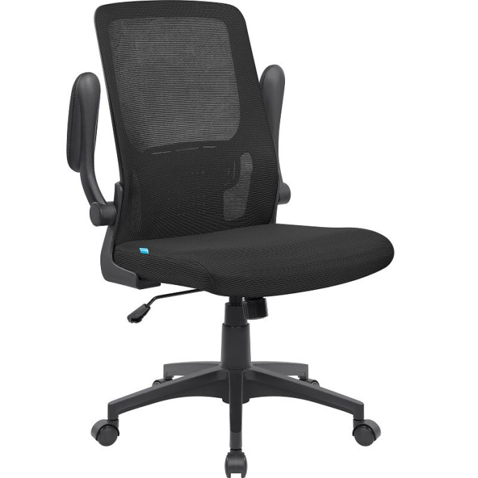 Кресло Defender Dallas, сетка/ткань, до 120кг, топ-ган, откидные подлокотники,  черный