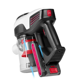 REDMOND RV-UR370 Пылесос вертикальный беспроводной, контейнер, 350 Вт, красный