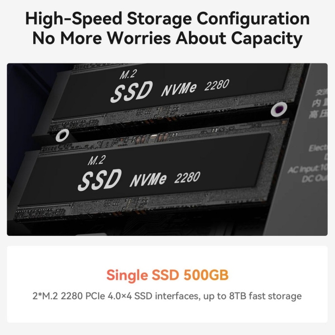 Мини-компьютер Beelink AMD Ryzen 7 6800H BL/EQR6-LP/6800H/32G/500G/Milky Grey