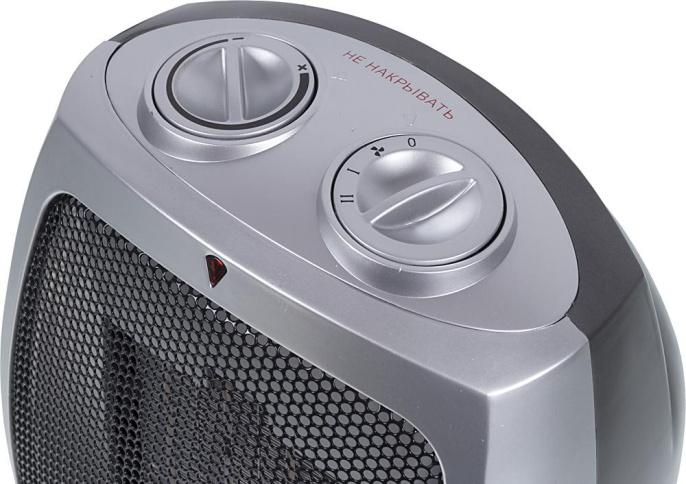 Тепловентилятор керамический Ресанта ТВК-1,  1800Вт,  с термостатом, 2 режима, серебристый,  черный [67/2/3]