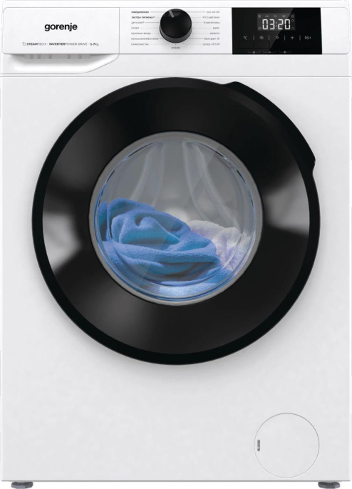Стиральная машина Gorenje W1NGPI72SBS/C, с фронтальной загрузкой, 7кг, 1200об/мин, с паром, инверторная