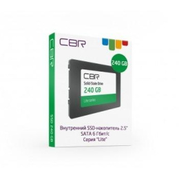 CBR SSD-240GB-2.5-LT22, Внутренний SSD-накопитель, серия "Lite", 240 GB, 2.5", SATA III 6 Gbit/s, SM2259XT, 3D TLC NAND, R/W speed up to 550/520 MB/s, TBW TB 120
