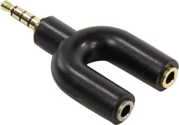 Аудио адаптер для гарнитуры (наушники с микрофоном) ORIENT C775 2 x jack 3.5 mm - jack 3.5 mm (4-pole), черный