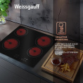 Электрическая варочная поверхность WEISSGAUFF HV 640 BA, конфорок: 4 шт.,  стеклокерамика,  независимая, черный