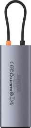 Док-станция Baseus B00030708811-00 Metal Gleam Series 7-Port; вход: Type-C; порты: HDMI4K@60Hz*1 + USB3.0*3 + PD*1 + SD/TF*1; Space Grey