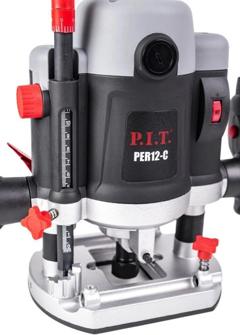 Фрезер P.I.T. PER12-C электрический, 2100 Вт, 6000-22000 об/мин, ход 55 мм, цанги 8/12 мм