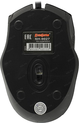 Exegate EX264100RUS Мышь Exegate SH-9027 black, optical, 3btn/scroll, 1000dpi, USB, шнур 1,5м., Color box
