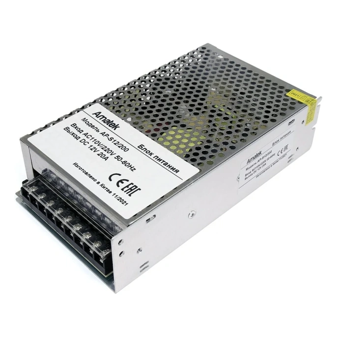 Блок питания Amatek AP-S12/200 12В/20А 7000611