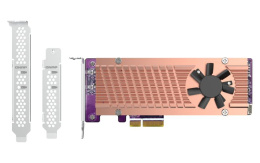 Плата расширения/ QNAP QM2-2P-244A 2 x M.2 22110 or 2280 PCIe Gen2 x 4 NVMe SSD slots expansion card, Low-profile bracket pre-loaded, Low-profile flat and Full-height are bundled shorter version to support TVS-x82/TS-x77 PCIe slot 2 & slot 3