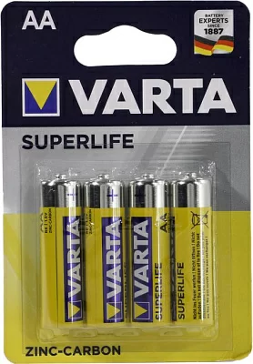 Элемент питания VARTA SUPERLIFE/Heavy Duty 2006-4 Size"AA" 1.5V (Zinc-Carbon) уп. 4 шт