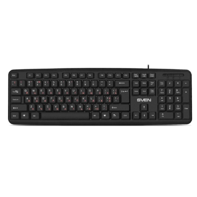 Клавиатура SVEN KB-S230 чёрная 104кл, каб. 2м SV-018399