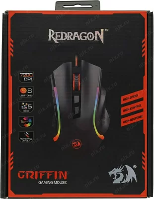 Redragon Проводная игровая мышь Griffin оптика,RGB,7200dpi Defender. Redragon Проводная игровая мышь Griffin оптика,RGB,7200dpi