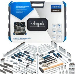 Набор инструментов Scheppach 180 предметов 1/4 3/8 1/2 Sch-41802-5(60806)