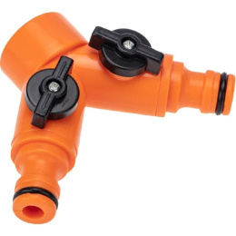 Rexant 62-0223 Разветвитель 2-х канальный на кран 1/2"-3/4" Четыре Сезона