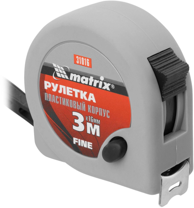 Рулетка строительная MATRIX Fine,  3м x16мм [31016     ]