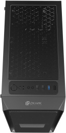 Корпус Оклик OCC-MD301 черный без БП ATX 6x120mm 2xUSB2.0 1xUSB3.0 audio bott PSU