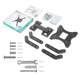 Кронштейн ONKRON/ 26-65" макс. 400*400, 1 колено, наклон -2+12º, поворот 80º макс 35кг, от стены 40-210мм, черный (ONKRON M2 BLACK)