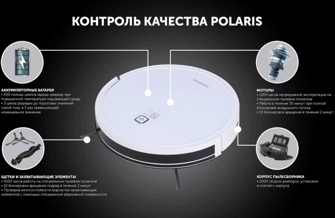 Пылесос-робот Polaris PVCR 1226 WI-FI IQ Home GYRO 25Вт белый