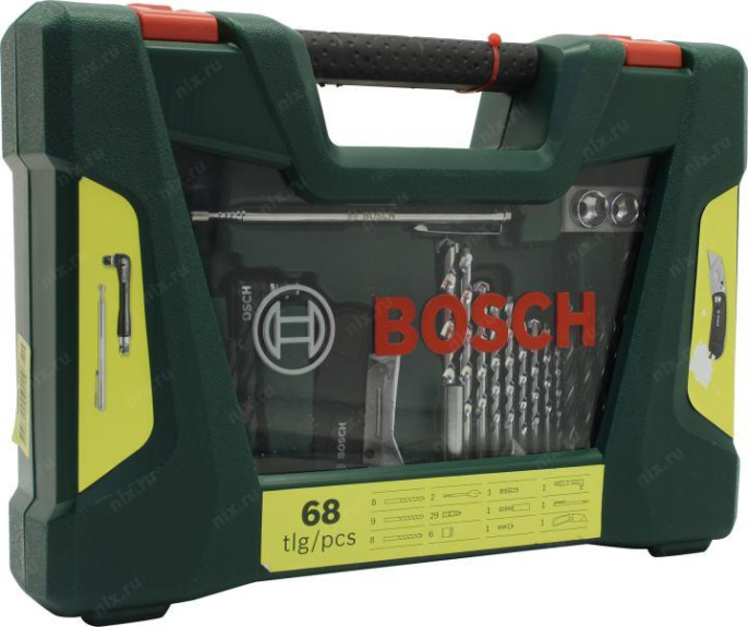 Набор принадлежностей Bosch V-line 68 предметов жесткий кейс