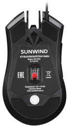 Мышь проводная SunWind SW-M705G, игровая, оптическая, USB, 3600dpi, черный [1422391]