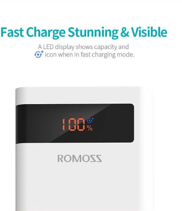 Мобильный аккумулятор Romoss Sense 8P+ 30000mAh QC3.0 18W 3A 2xUSB-A/USB-C белый 6958377507070