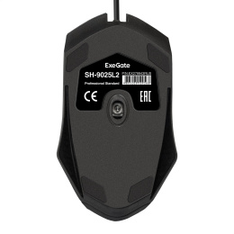 Мышь ExeGate Professional Standard SH-9025L2-OEM (USB, оптическая, 1000dpi, 3D, 3 кнопки и колесо прокрутки, длина кабеля 2,2м, черная, brown box) EX279943RUS