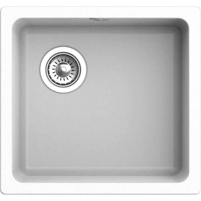 Кухонная мойка RIVELATO RIVELATO Мойка BERKANA 45 1-чаш 485*455, монтаж: универсальный, материал: кварц, цвет: иней BK-45 brina