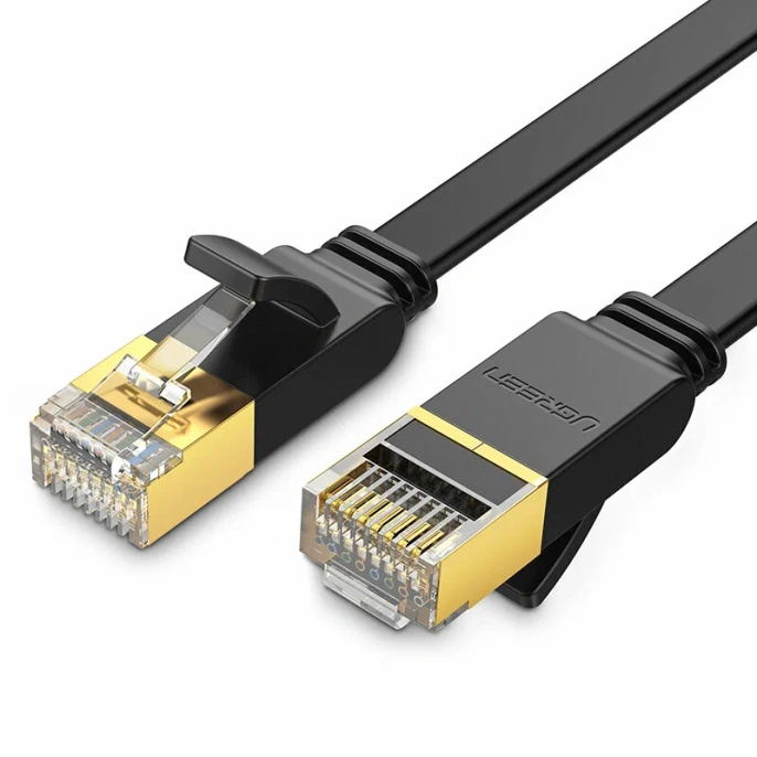 Патч-корд UGREEN NW106 11276 Cat 7 U/FTP Lan Cable Flat Design 1,5m - Black 11276_