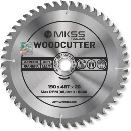 Диск пильный по дереву MKSS Toolbox Woodcutter WC1900 190x48Тх20 мм WC19004820