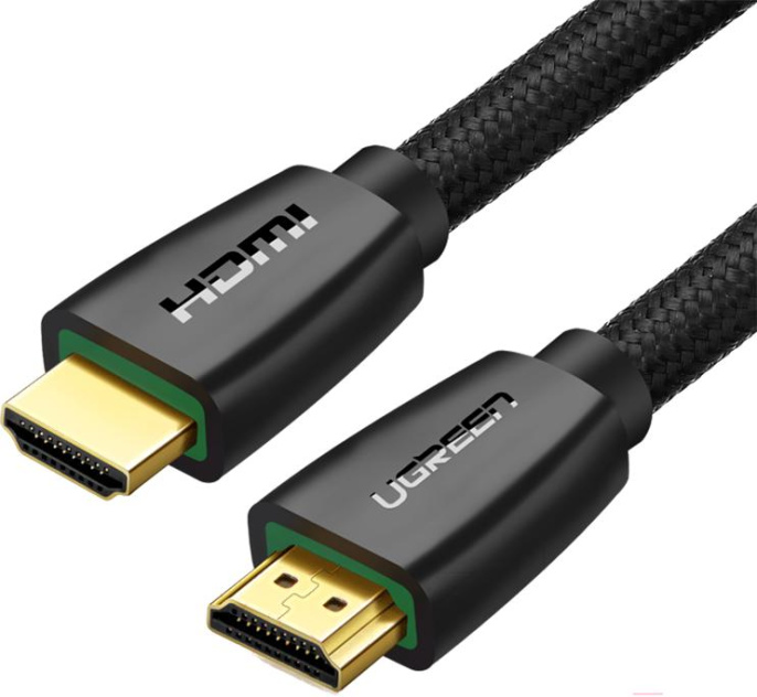 Кабель UGREEN HD118-40408 HDMI 2.0 to HDMI 2.0, 4K@60Hz, в нейлоновой оплётке, 1m, Black